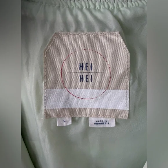 Anthropologie Hei Hei Lightweight Bomber Jacket Mint Green Aloe Women’s Large - Picture 6 of 8